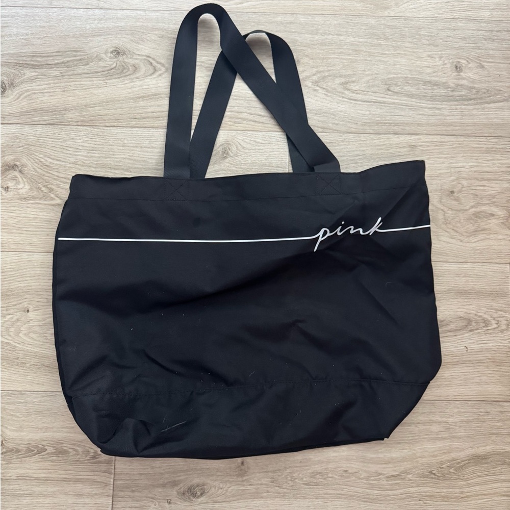 PINK Victoria's Secret Black Tote with White Accent